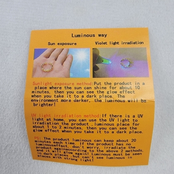 NWT natural stone luminous glow in the dark lotus flower strech charm bracelet - Picture 5 of 6